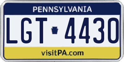 PA license plate LGT4430
