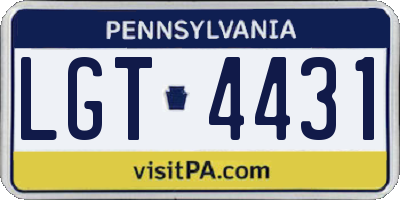 PA license plate LGT4431
