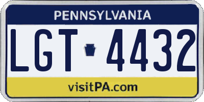 PA license plate LGT4432