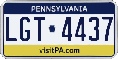 PA license plate LGT4437