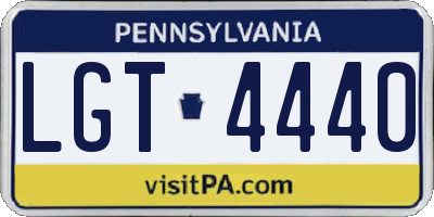PA license plate LGT4440