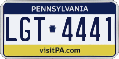 PA license plate LGT4441
