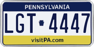 PA license plate LGT4447