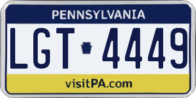 PA license plate LGT4449