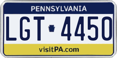 PA license plate LGT4450
