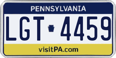 PA license plate LGT4459