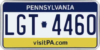 PA license plate LGT4460