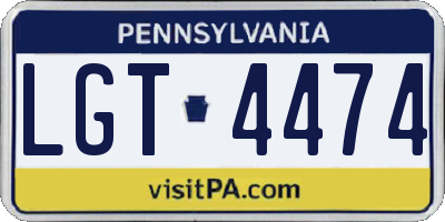 PA license plate LGT4474