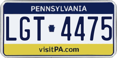 PA license plate LGT4475