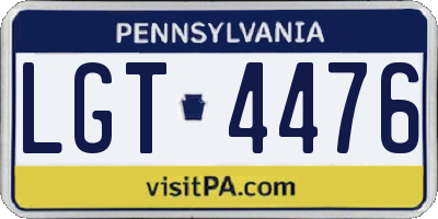 PA license plate LGT4476
