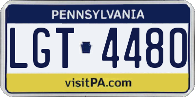 PA license plate LGT4480