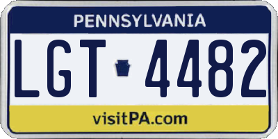 PA license plate LGT4482
