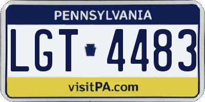 PA license plate LGT4483