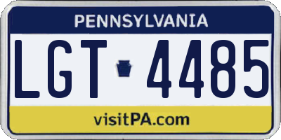 PA license plate LGT4485