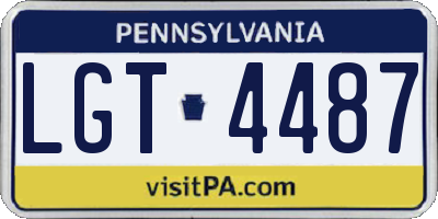 PA license plate LGT4487