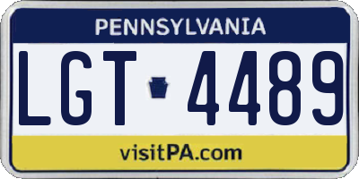 PA license plate LGT4489