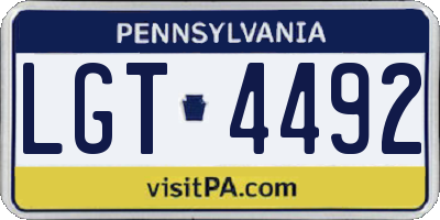 PA license plate LGT4492