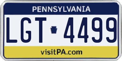 PA license plate LGT4499