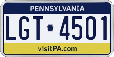 PA license plate LGT4501
