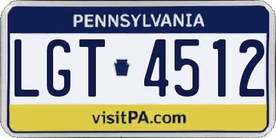 PA license plate LGT4512