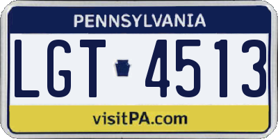 PA license plate LGT4513