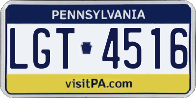 PA license plate LGT4516