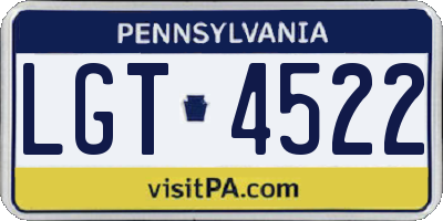 PA license plate LGT4522
