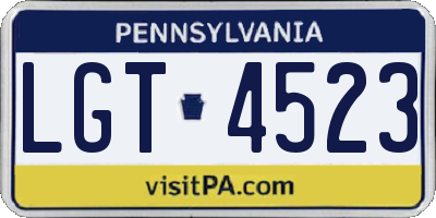 PA license plate LGT4523