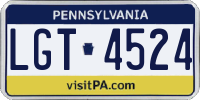 PA license plate LGT4524