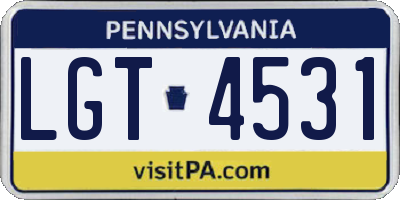 PA license plate LGT4531