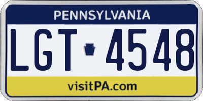 PA license plate LGT4548
