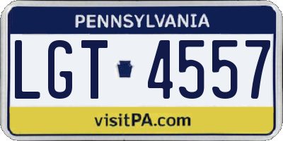 PA license plate LGT4557