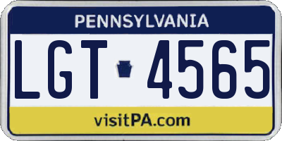 PA license plate LGT4565