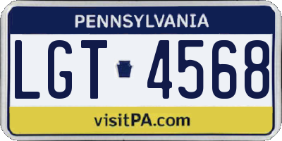 PA license plate LGT4568