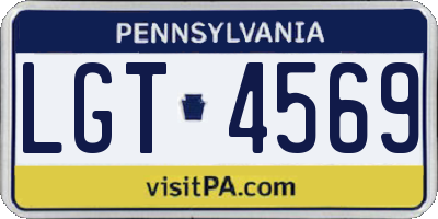 PA license plate LGT4569