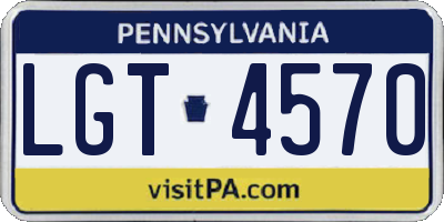 PA license plate LGT4570