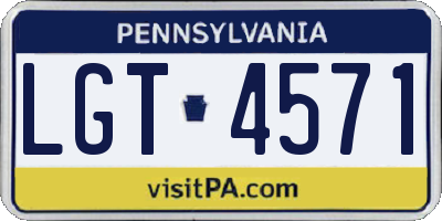 PA license plate LGT4571