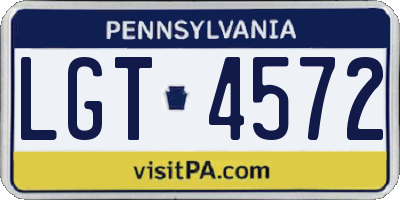 PA license plate LGT4572