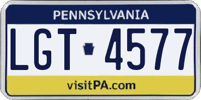 PA license plate LGT4577