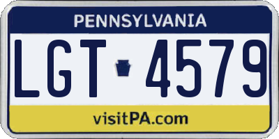 PA license plate LGT4579