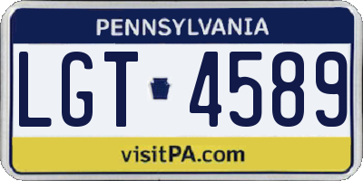 PA license plate LGT4589