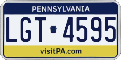PA license plate LGT4595