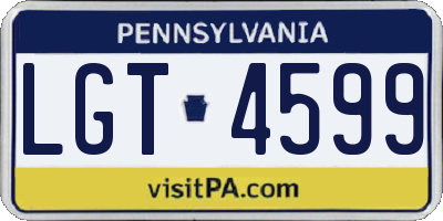 PA license plate LGT4599