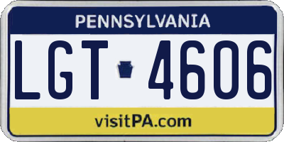 PA license plate LGT4606