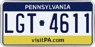 PA license plate LGT4611