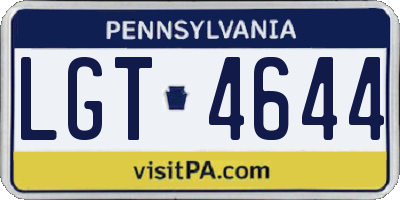 PA license plate LGT4644