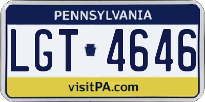 PA license plate LGT4646