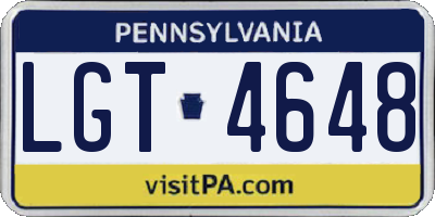PA license plate LGT4648