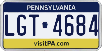 PA license plate LGT4684