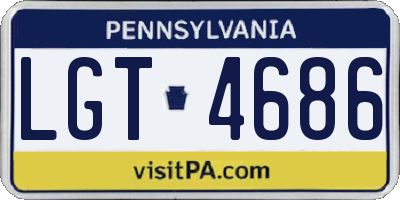 PA license plate LGT4686